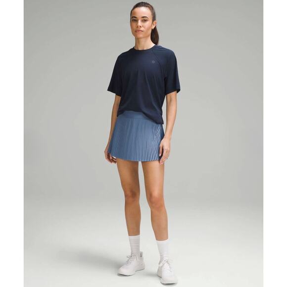 EUC Lululemon Oasis Blue Varsity Pleated Tennis Skort 8 Hi-Rise Athletic Skirt - Picture 12 of 16